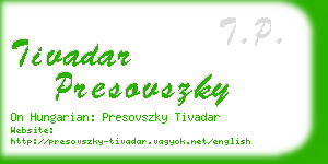 tivadar presovszky business card